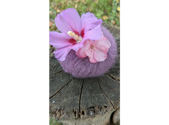 Pelote FLOCON (80% Kid mohair 20% soie) - Mauve