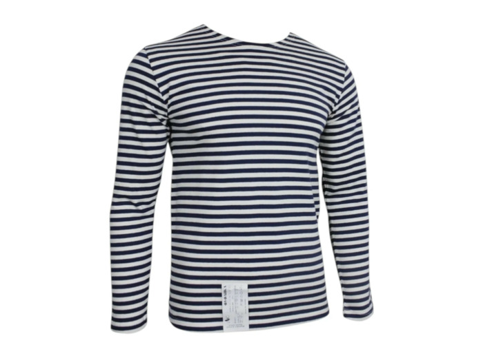 Telnyashka russe authentique en coton naturel – marinière navy