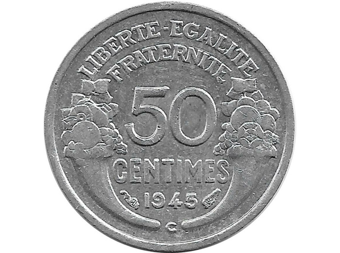 FRANCE 50 CENTIMES MORLON ALU 1945 C TTB