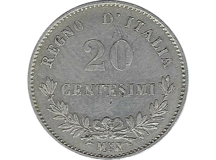 ITALIE 20 CENTESIMI 1863 MBN TTB+