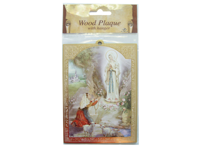 Plaquette Dorée 10x14cm - ND DE LOURDES