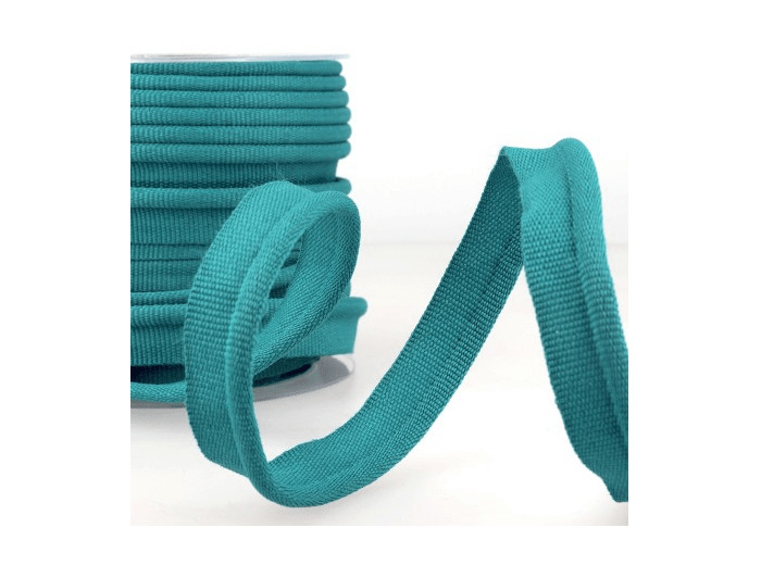 Simple passepoil bleu canard 519 C26 8mm 100%polyester le mètre 519C26