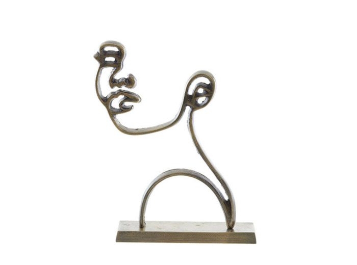 Silhouette sur pied Face bronze 38x8x28cm