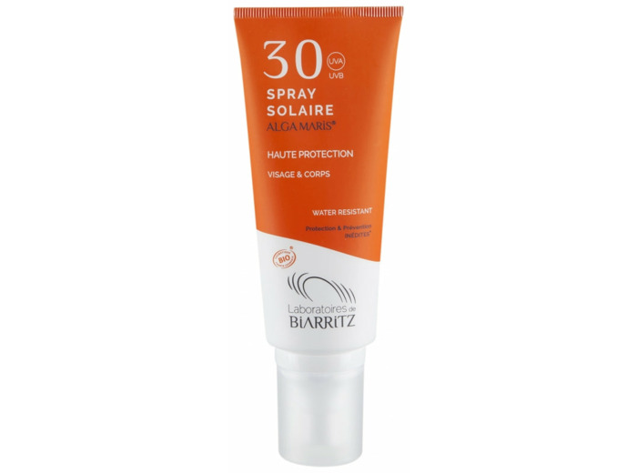 Spray solaire SPF30 certifié Bio-100ml-Laboratoires de Biarritz