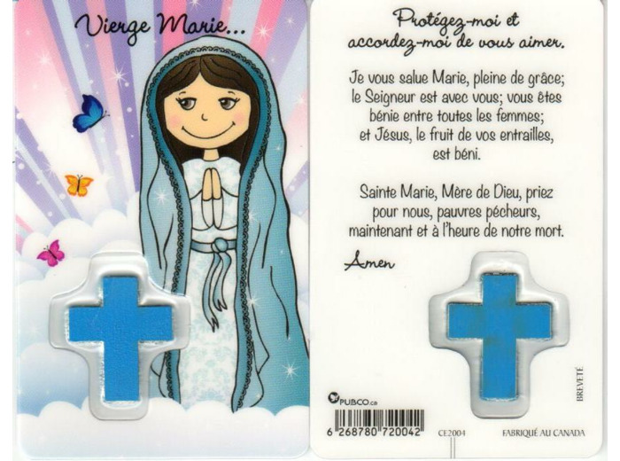 Carte-prière avec insertion pour enfant- VIERGE MARIE