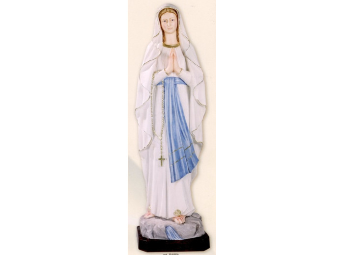 Vierge de Lourdes 80 cm résine polyc.peinte main