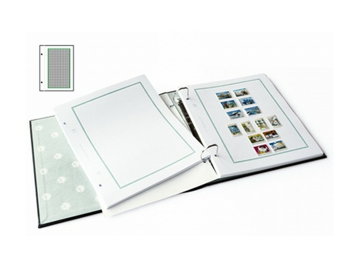 FEUILLES BL FO Quadrille CADRE LISERE VERT Yvert 14250