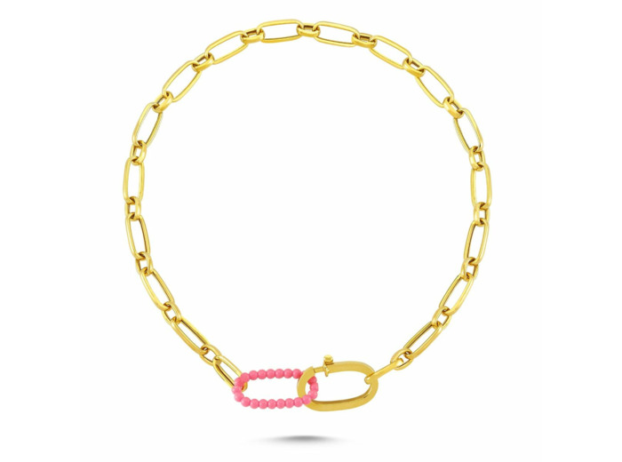 Collier Lock Me Up Rose Néon