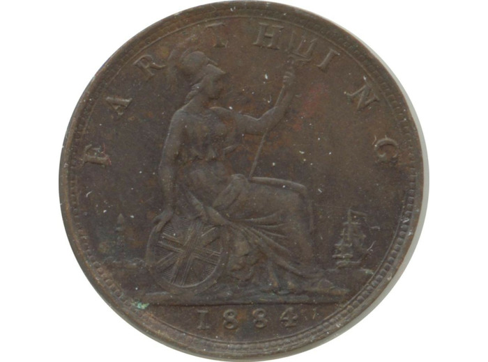 GRANDE BRETAGNE 1 FARTHING VICTORIA 1884 TTB