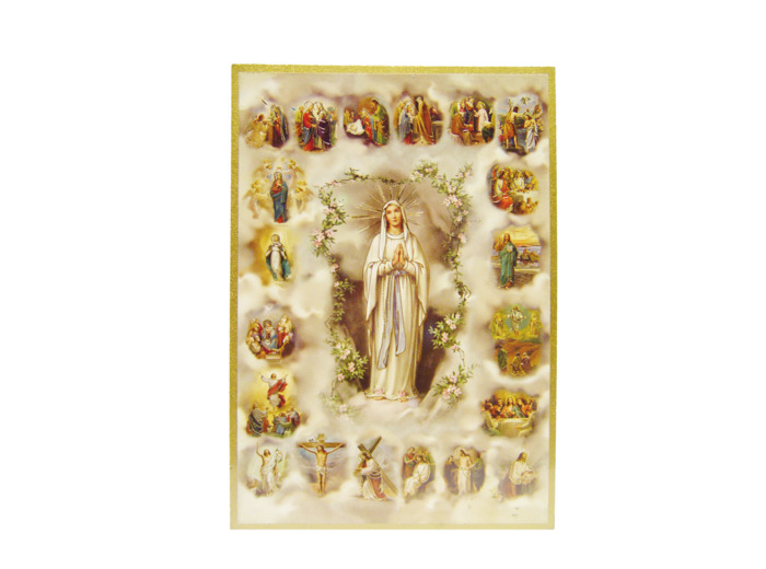 Plaquette Dorée 10x15,5cm - CHEMIN DU ROSAIRE