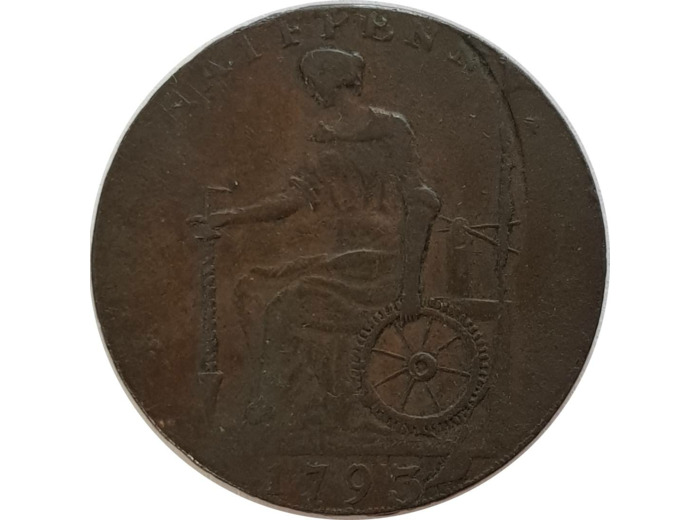 GRANDE BRETAGNE TOKEN HALFPENNY (1/2 PENNY) MACCLESFIELD 1793 TB+