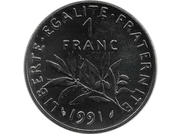 FRANCE 1 FRANC ROTY 1991 FRAPPE MEDAILLE SUP/NC
