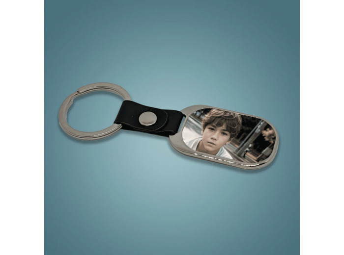 Porte clé personnalisé avec attache simili cuir