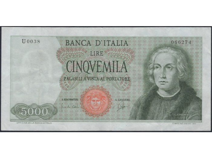 ITALIE 5000 LIRE 3-9-1964 U0038 TTB+ N1