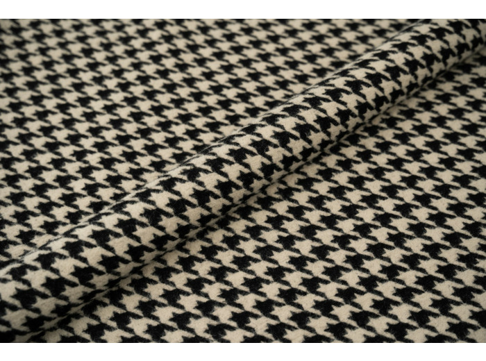 Petit NOIR BIEGE laize 143cm effet mohair pied de poule 214.03 100000 tours