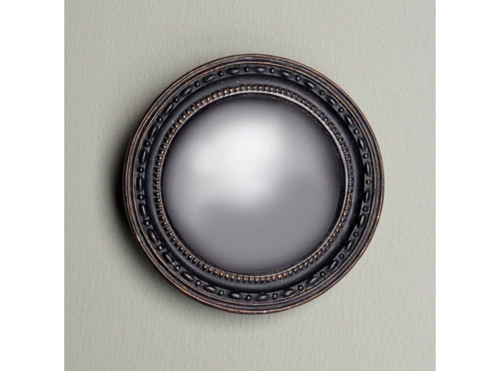 Miroir Rond Sorcière Convexe En Résine Bronze Antique noir 13cm
