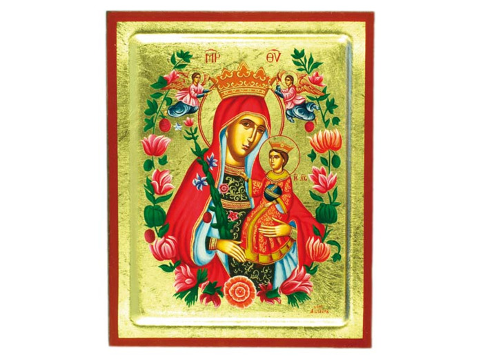 Icône dorée incurvée 10*13cm - VIERGE COURONNEE