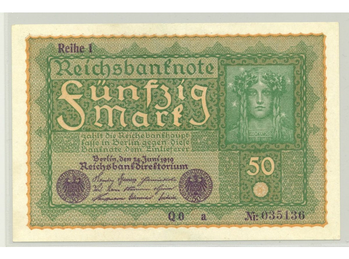Allemagne 50 MARK 24 06 1919 Serie QOA SPL