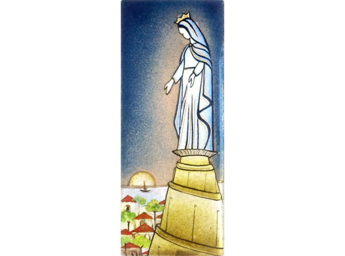 Notre Dame du Liban blanc 15,5X6,5cm - EMAUX DU LIBAN