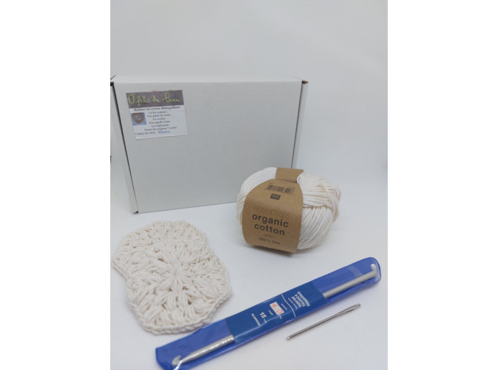Kit cotons démaquillants au crochet Blanc
