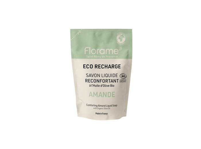 Eco recharge savon liquide flacon verre Amande 470ml