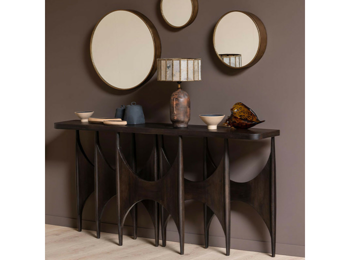 Grande console Sumbra marron en bois de manguier 175x85x31cm