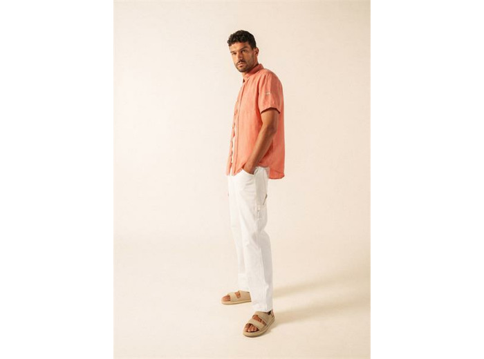 Chemise à manches courtes Clément en popeline de lin