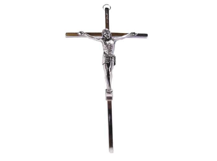 Crucifix en Métal 20cm - CHROME