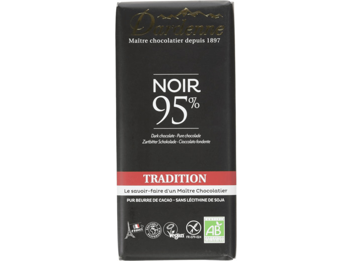 Chocolat noir 95% 90g Dardenne