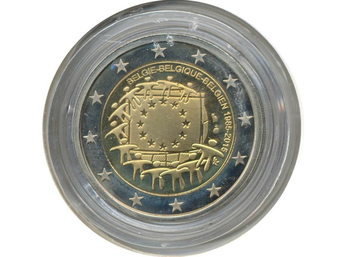 BELGIQUE 2015 2 EURO DRAPEAU EUROPEEN B.E SANS BOITE NI CERTIFICAT