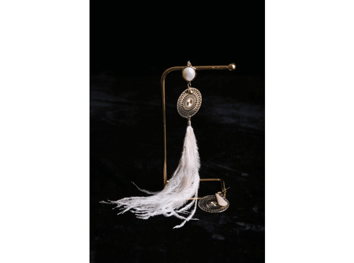 Boucles d'oreilles - Modèle Sebou rose poudré