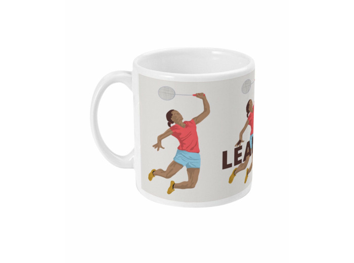Tasse ou mug "Joueuse de badminton" - personnalisable