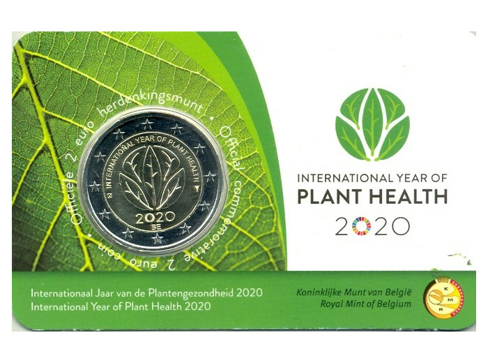 BELGIQUE 2020 2 EURO COMMEMORATIVE ANNEE DES PLANTES COINCARD VERSION FLAMAND