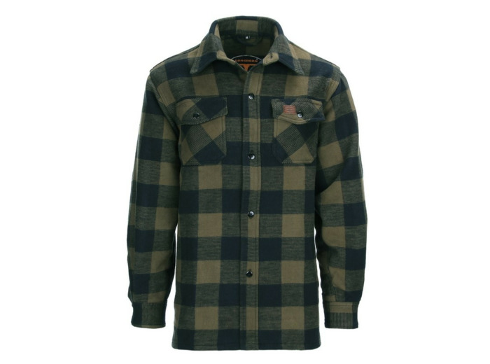 Surchemise Outdoor Longhorn en flanelle robuste : chaleur et style bûcheron kaki