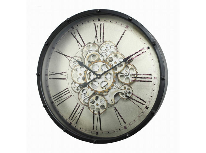 Horloge engrenages et chiffres romains 46cm