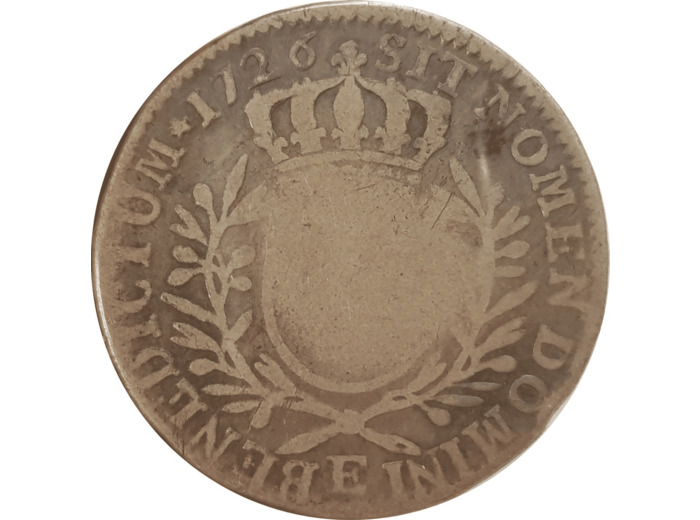 Louis XV (1715-1774) 1/2 Ecu aux Branches d'Olivier 1726 E (Tours) B (VG313)