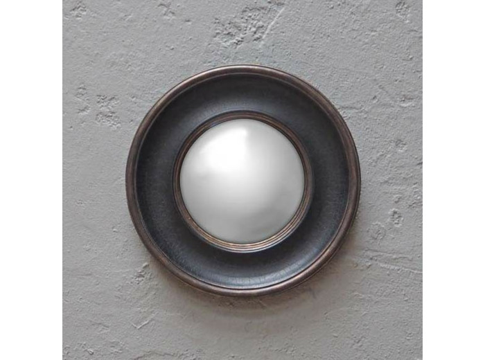 Miroir sorcière convexe rond noir vintage 39cm