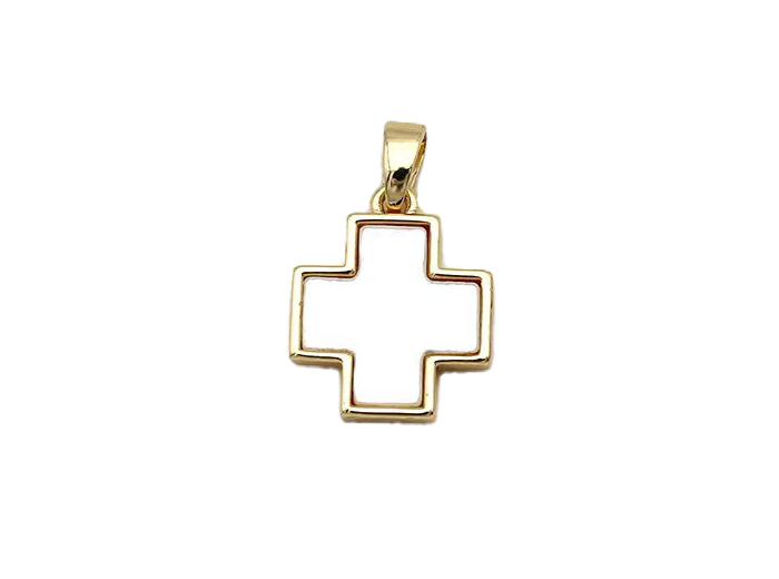 Pendentif en Nacre 12.5x15mm - CROIX