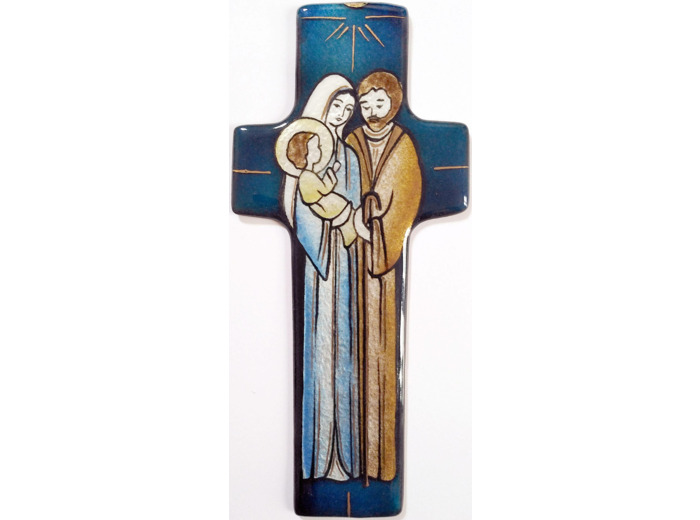 Sainte Famille bleu 17X7,7cm - EMAUX DU LIBAN