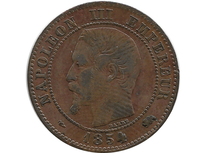 FRANCE 2 CENTIMES NAPOLEON III 1854 D GRAND D GRAND LION - Etat TB+