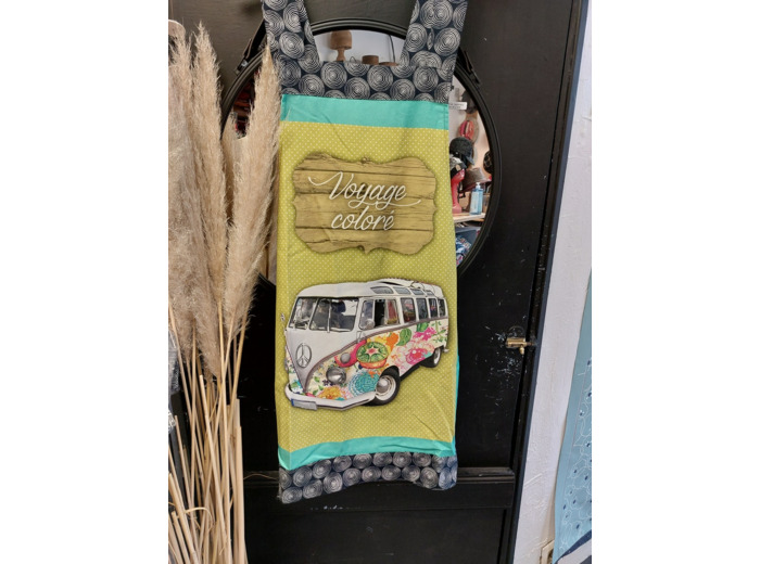 Tablier japonais Van Vert et bleu