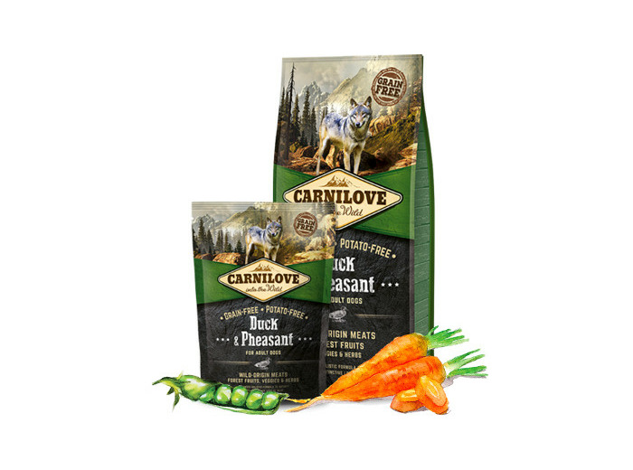 Croquettes Carnilove au canard & faisan pour chien adulte- 2 formats