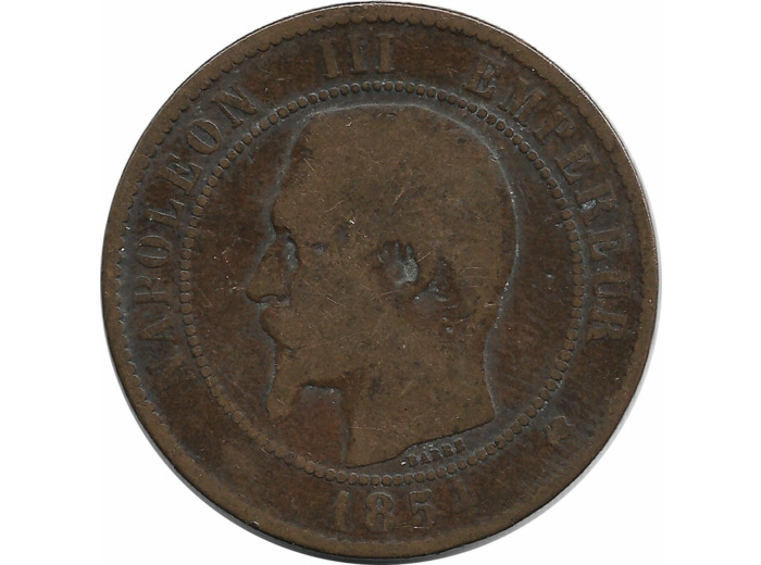 FRANCE 10 CENTIMES NAPOLEON III 1854 K TB-