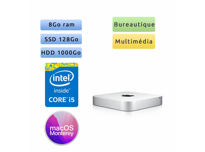 NEUF - Apple Mac mini A1347 (emc 2840) i5 8Go 128Go SSD & 1To - macmini7.1 - Unité Centrale Apple