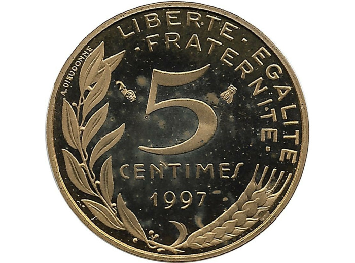 FRANCE 5 CENTIMES LAGRIFFOUL 1997 4 plis BE