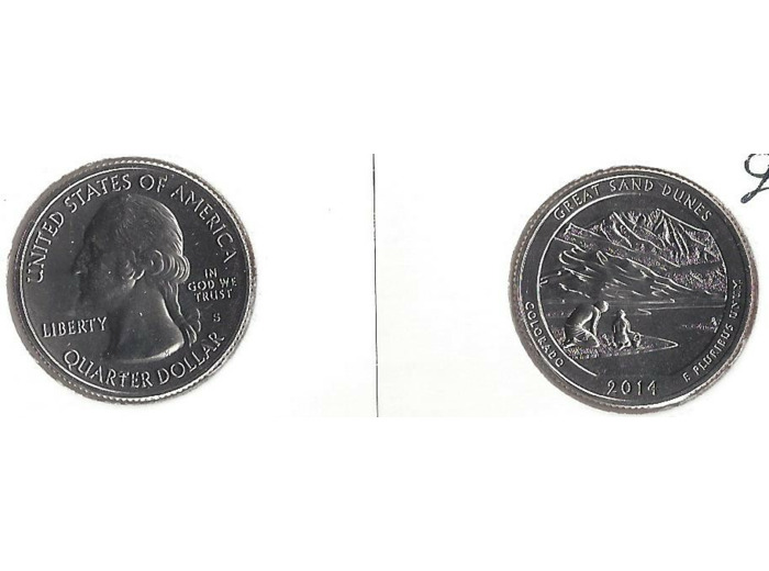 AMERIQUE (U.S.A) 1/4 DOLLAR 2014 S GREAT SAND DUNES SUP-