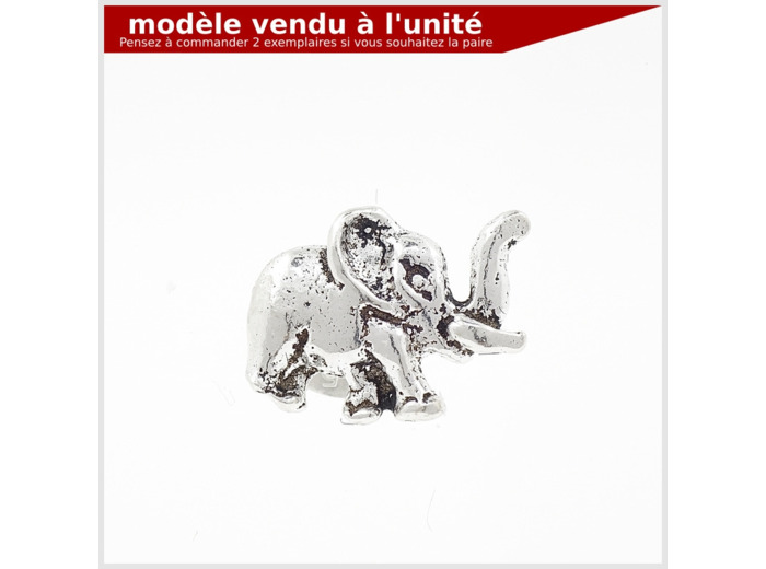 Puce d'oreille Eléphant en argent massif