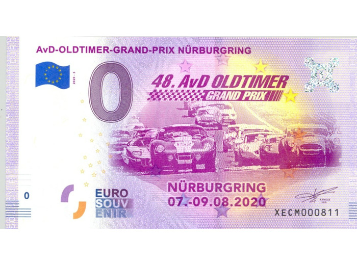 ALLEMAGNE 2020-3 AVD OLTIMER GRAND PRIX NURBURGRING BILLET SOUVENIR 0 EURO