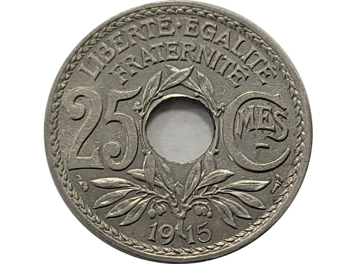 FRANCE 25 CENTIMES LINDAUER 1915 SUP/NC (G379)