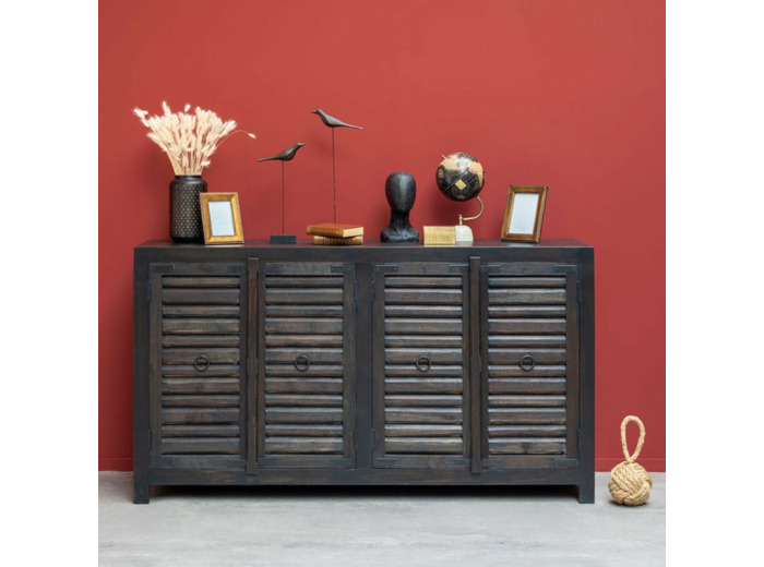 Buffet persiennes Oriel bois manguier 100x180x45cm